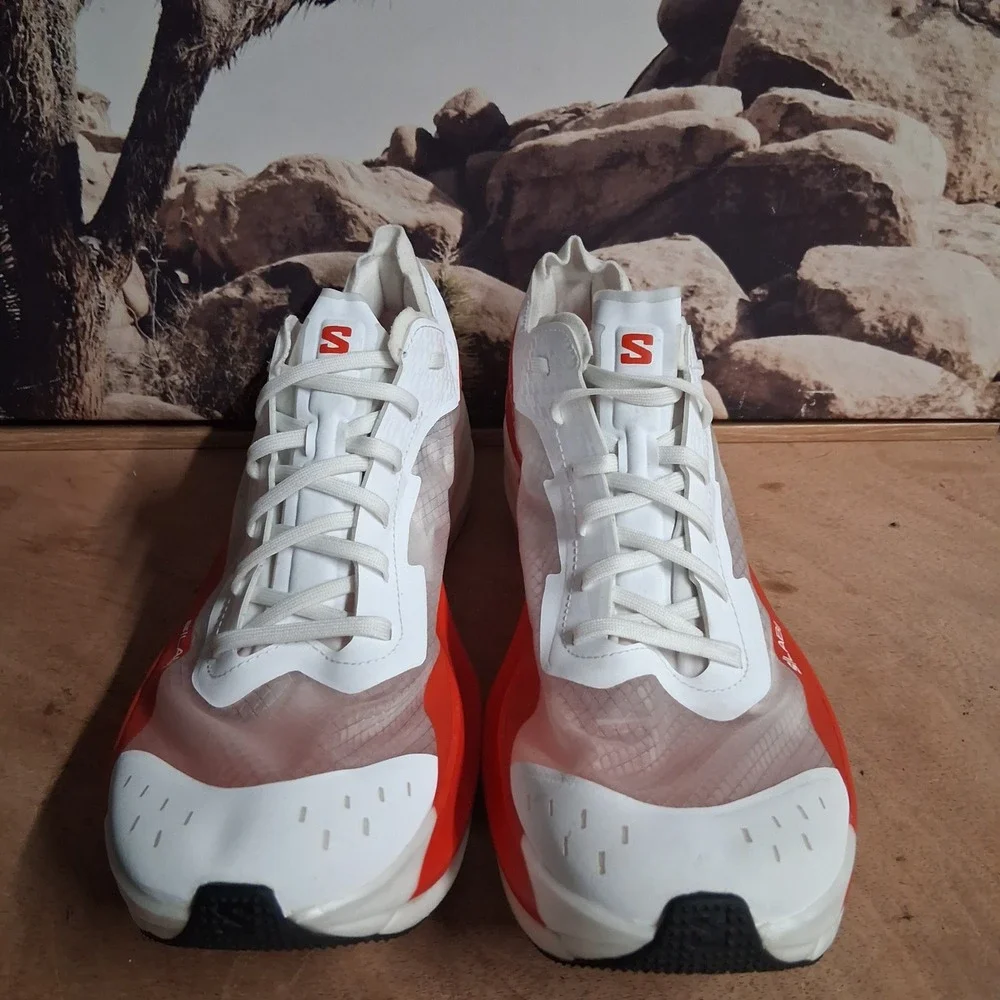 Salomon S/Lab Phantasm 2 Mens 10 Womens 11 White Red Racing Running Shoes NICE!